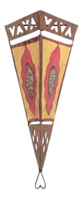 Large African Tribal Art Parchment Wall Shade Sconce
