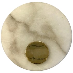 Mid 20th Century Single Italian Circular Carrara Marble Wall Sconce