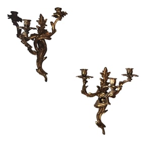 Pair of French Scrolling Art Nouveau Sconces