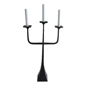 Mid 20th Century French Modern Wrought Iron Three -Light Candelabra Floor Lamp