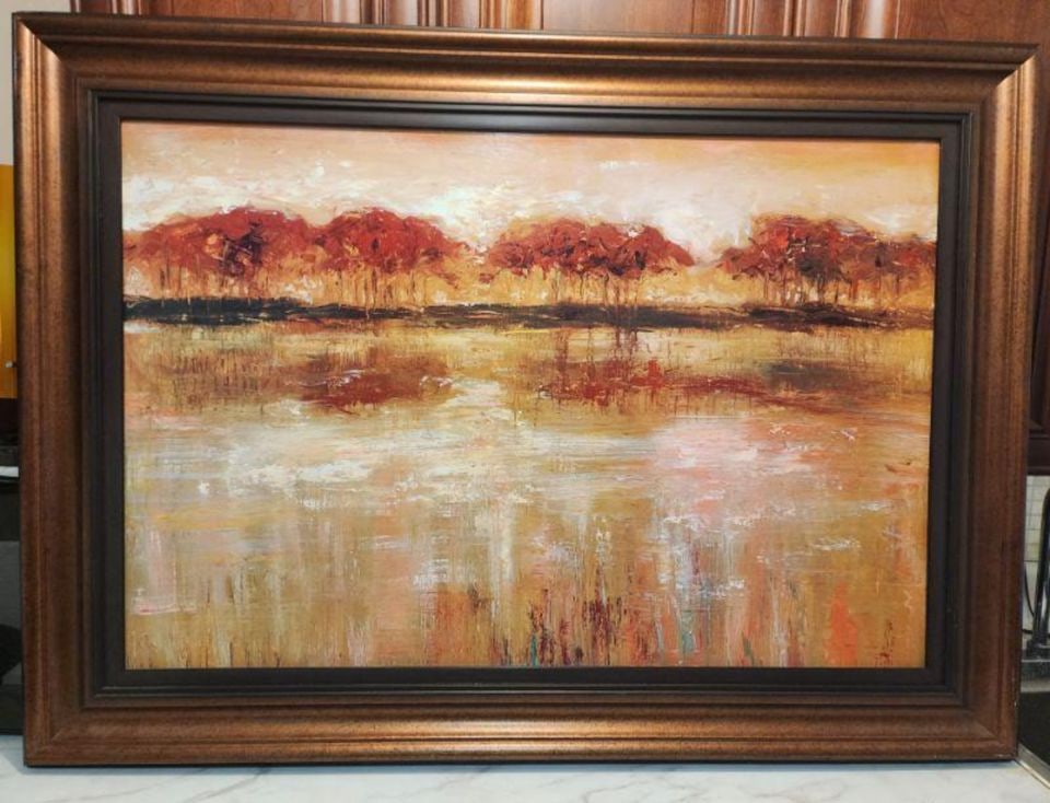 Large Oil Reproduction of Jack Roth's Celebrated Impressionist Paxton Cove Painting on Board: Jack Roth, (1927-2004) who exhibited in one of the first major exhibitions of Abstract Expressionism alongside Willem de Kooning and Jackson Pollock, considered himself a Color Field Painter, though h
