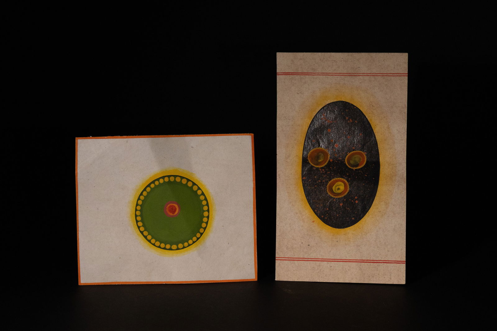 A Pair of Indian Tantric Mandala Paintings on Paper (1 of 1)