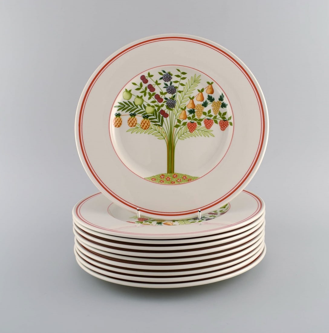 Villeroy & Boch. 10 Bon Appetit porcelain dinner plates decorated with fruit trees. Late 20th: Villeroy & Boch. 10 Bon Appetit porcelain dinner plates decorated with fruit trees. Late 20th century. Diameter: 27 cm. In excellent condition. Stamped. Reserve: $413.00 Shipping: Domestic: Shipping