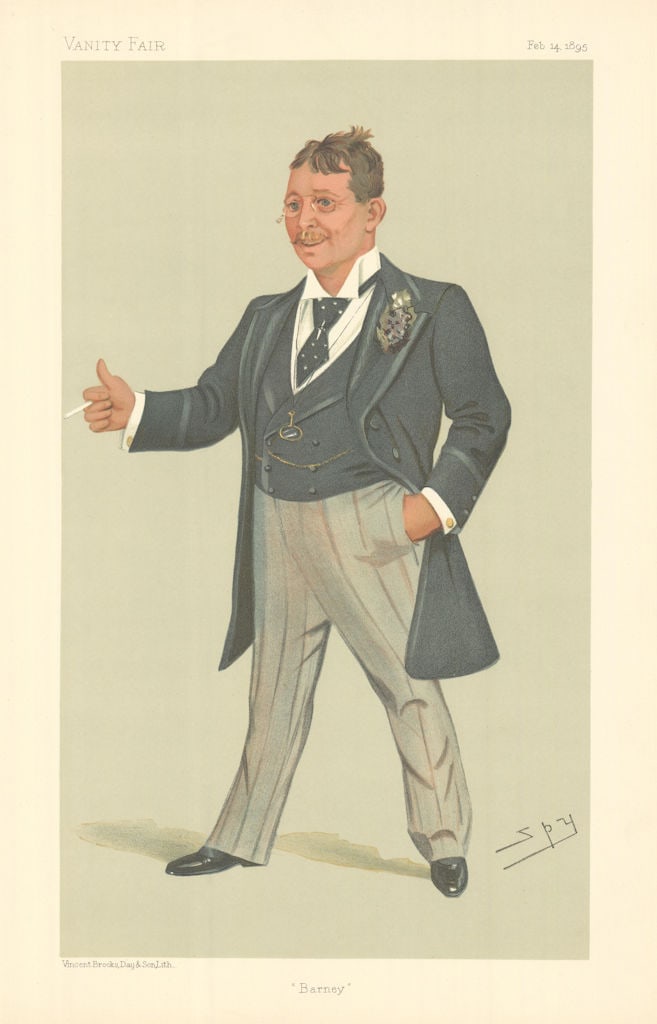 VANITY FAIR SPY CARTOON 'Barney' Barnato. South African Randlord. Mining 1895 (1 of 1)