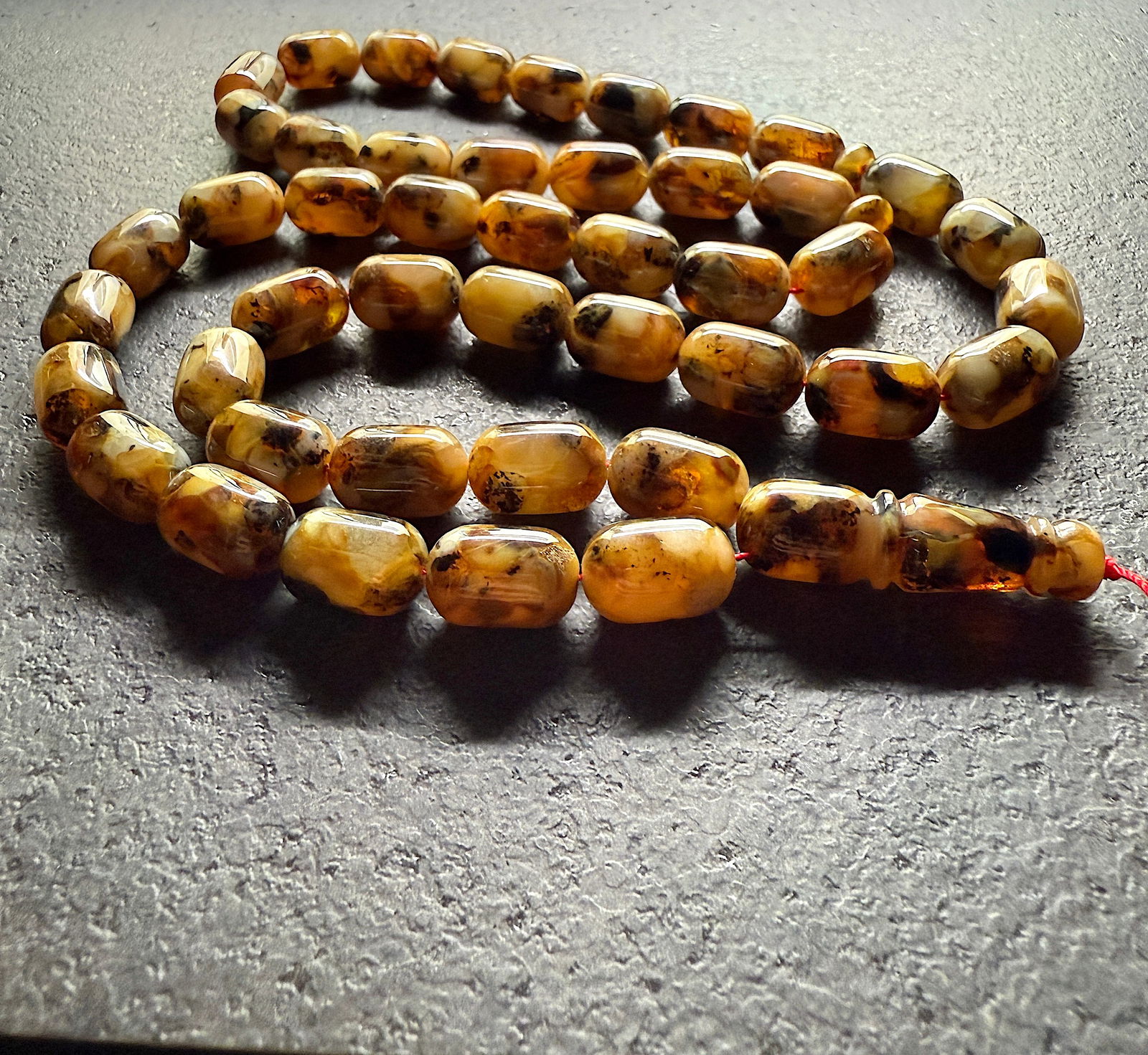 Unique and Outstanding Amber Tesbih made from Barrel shaped Amber beads (1 of 13)