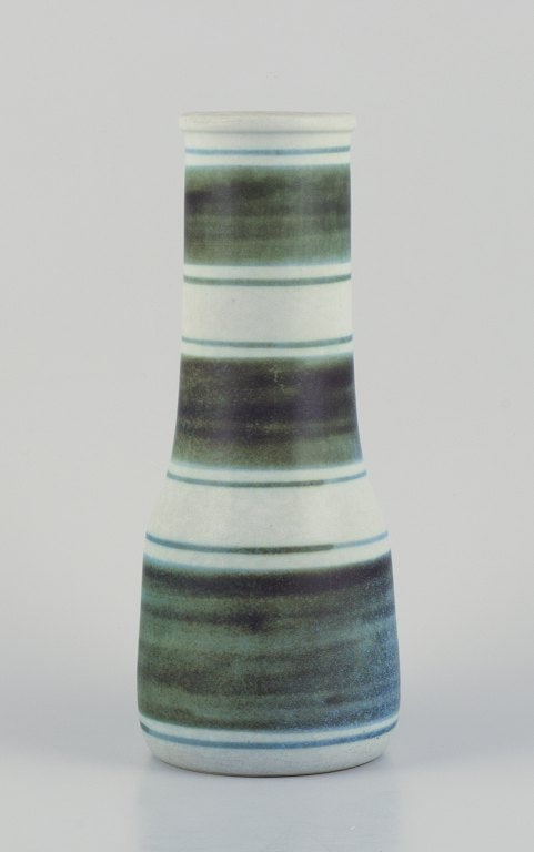 Gunnar Nylund (1904-1997) for Rörstrand, Sweden. "Banderillo" vase with beautiful green-toned (1 of 7)