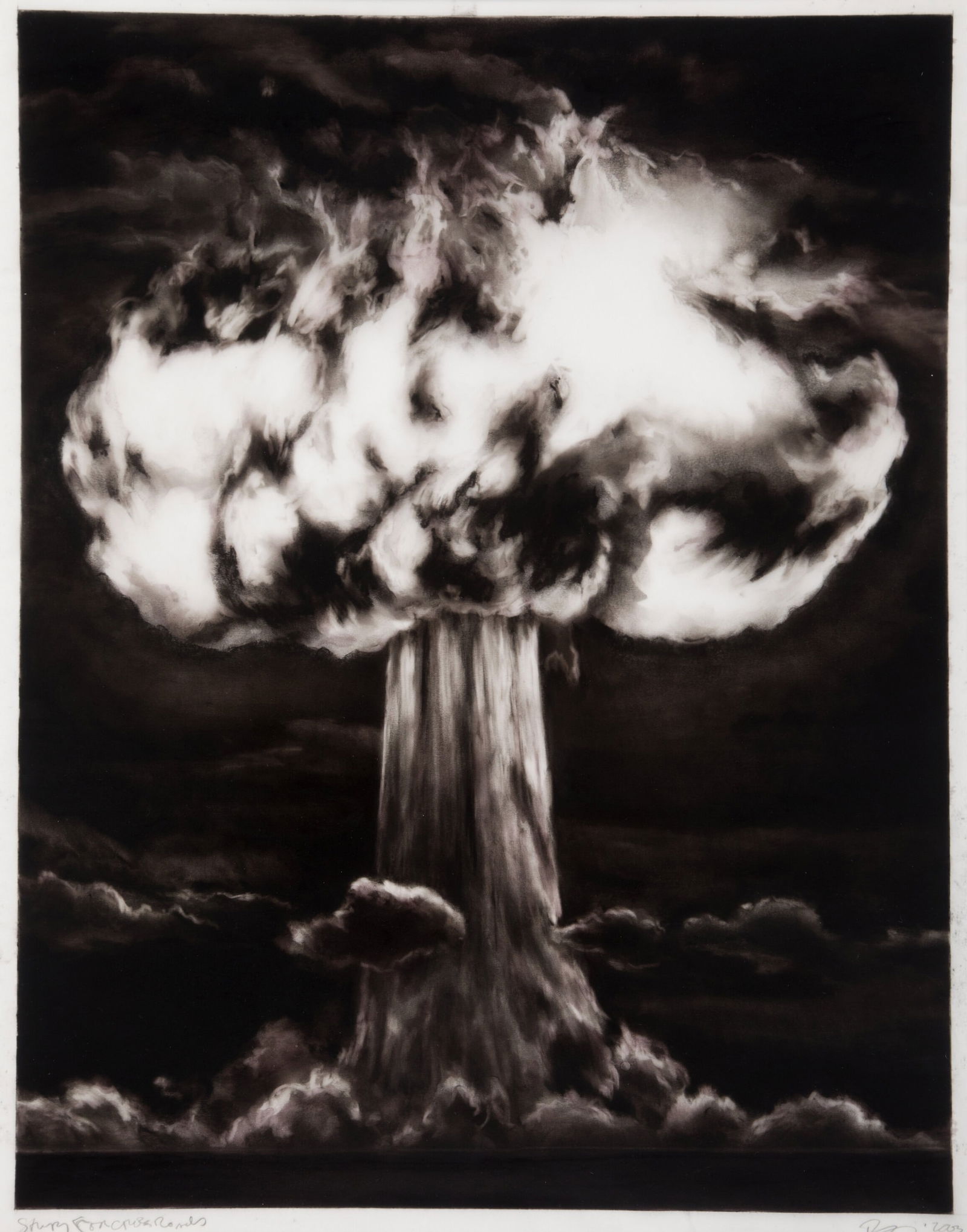 ROBERT LONGO STUDY FOR CROSSROADS PRINT: Robert Longo Study for Crossroads Print measuring at 19x24 inches Dimensions: 19x24" Reserve: $50.00 Shipping: Domestic: Flat-rate of $35.00 to anywhere within the contiguous U.S. International: Forei