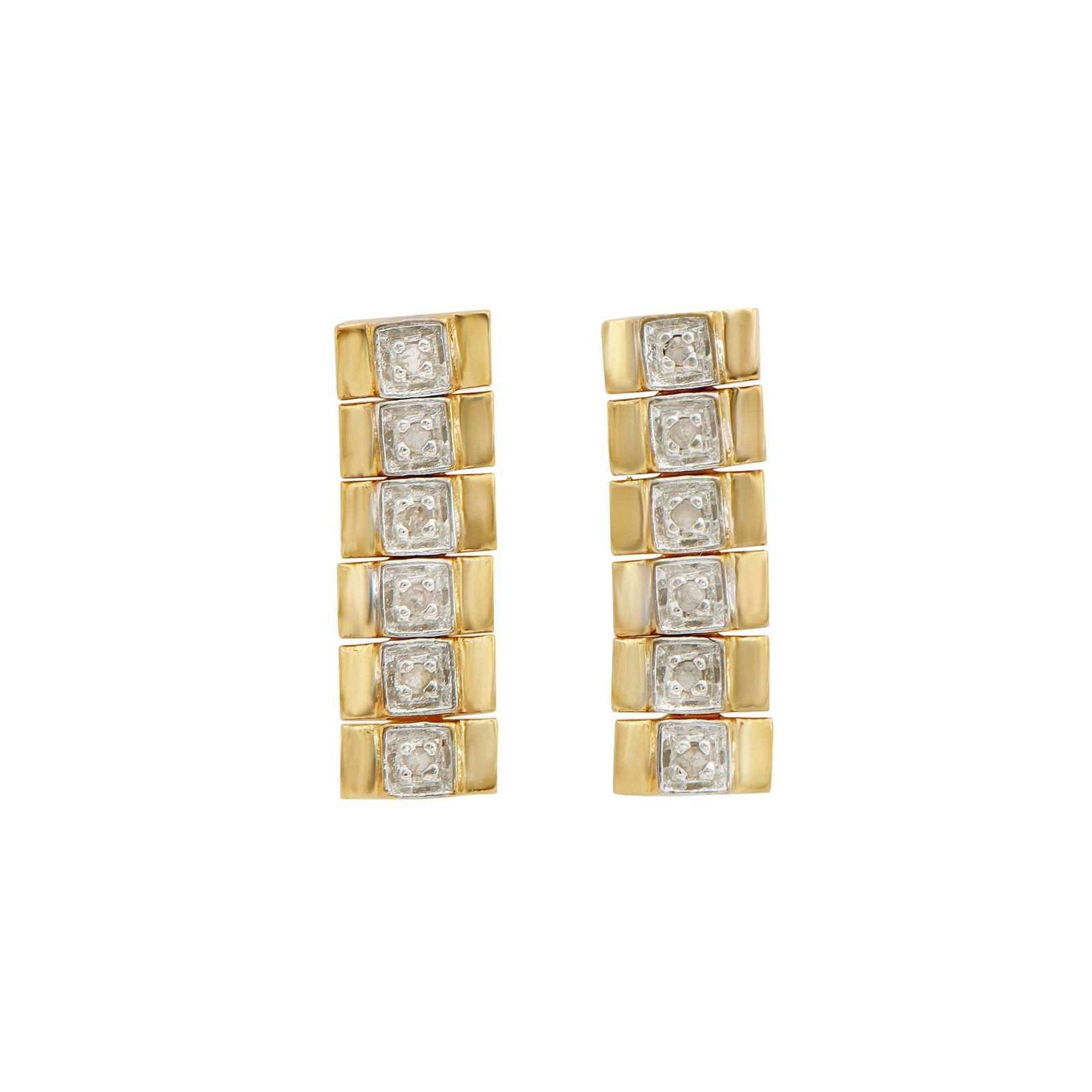 0.12 ctw Diamonds 18K Gold Plated Designer Earrings (1 of 2)