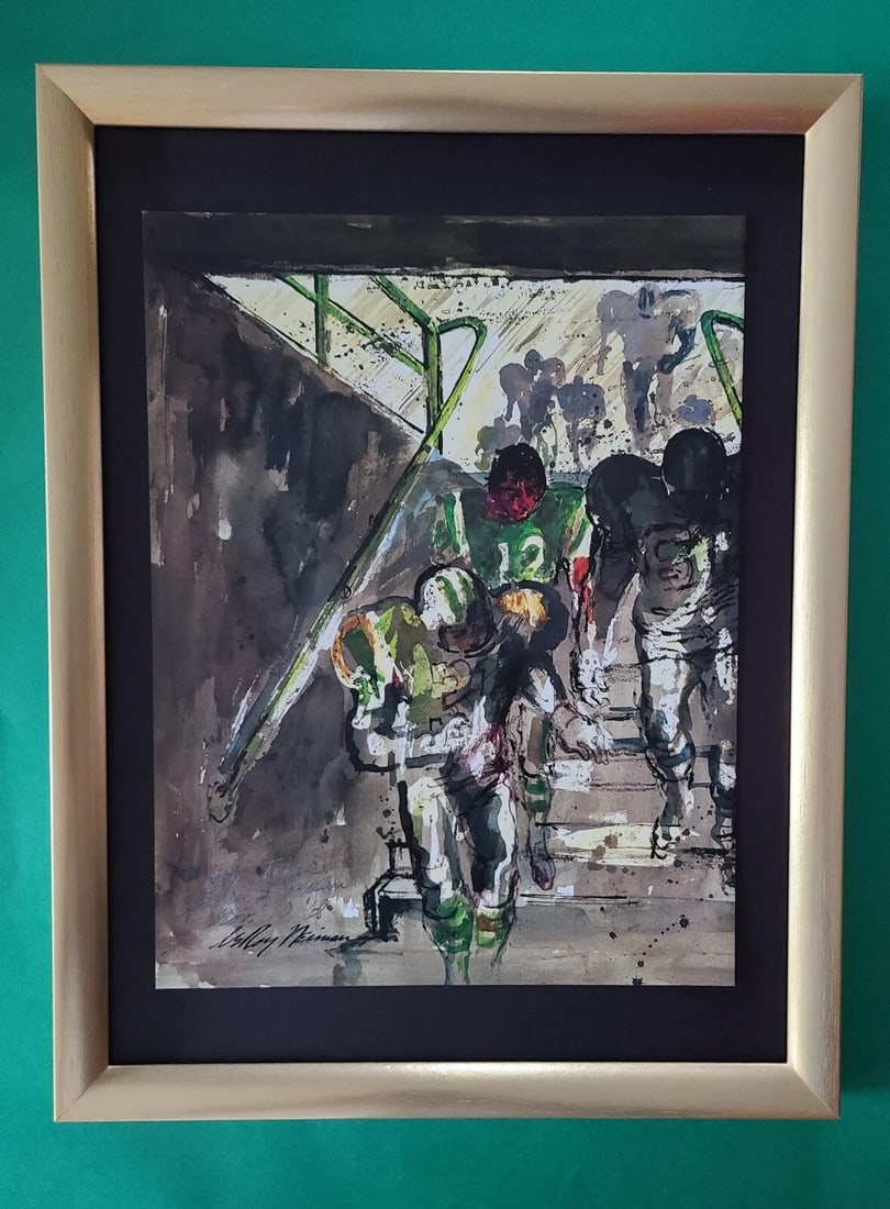 LeRoy Neiman JOE NAMATH NY JETS Signed Pop Art Mounted and Framed New 16x12 W (1 of 2)