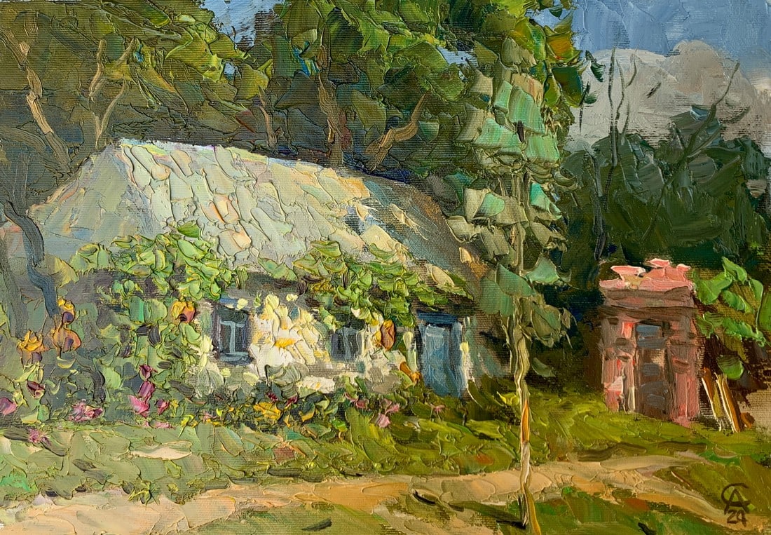 Oil painting native landscape Sergey Ivanovich Animov: 378DDD Painter: Sergey Ivanovich Animov S?ze: 27x37 cm/10.62x14.56 inches Components: canvas, oil Original painting from our collection ERA: modern About the artist: Serhiy Ivanovych was born on May 1