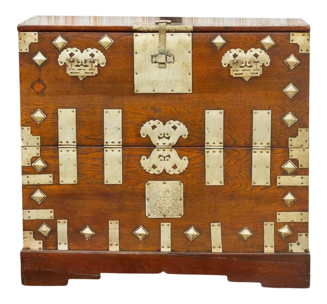 Antique Metal Fitted Korean Wedding Chest (1 of 13)