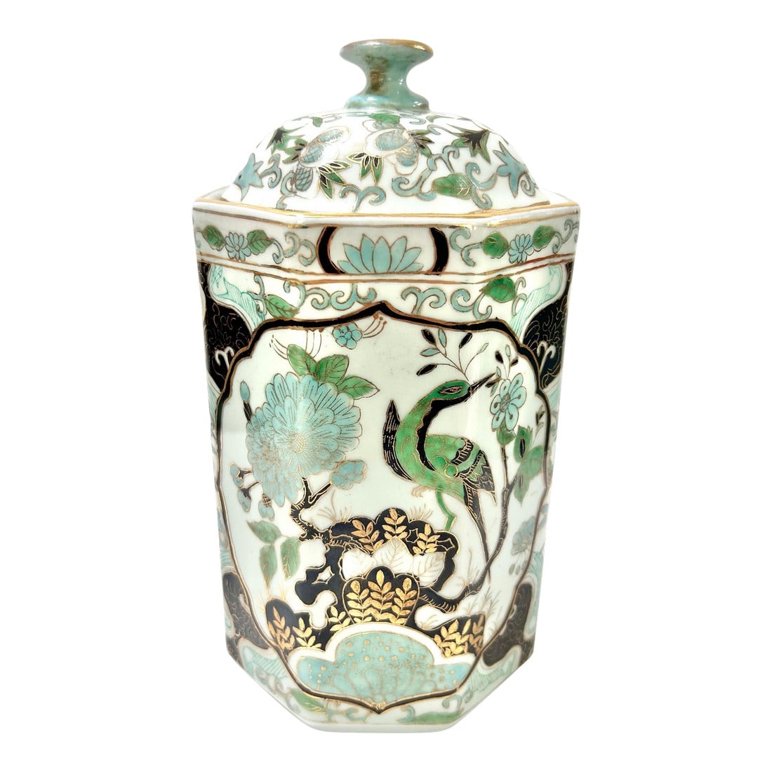 Antique Porcelain Guancai Famille Verte Lidded Jar (1 of 8)