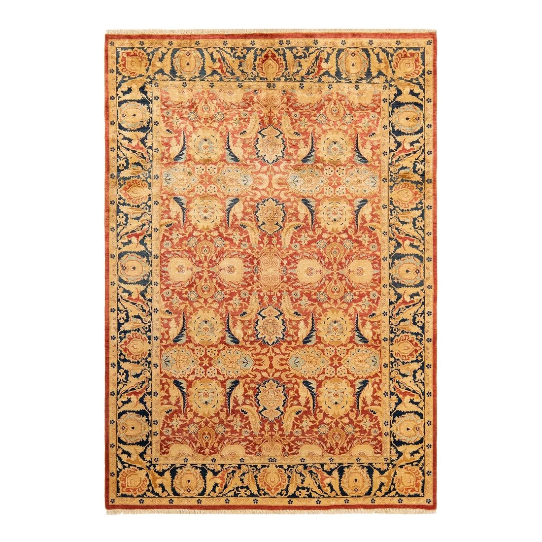 Vintage Moroccan Hand Knotted Wool Area Rug, Orange - 6'0" X 8'7" (1 of 9)