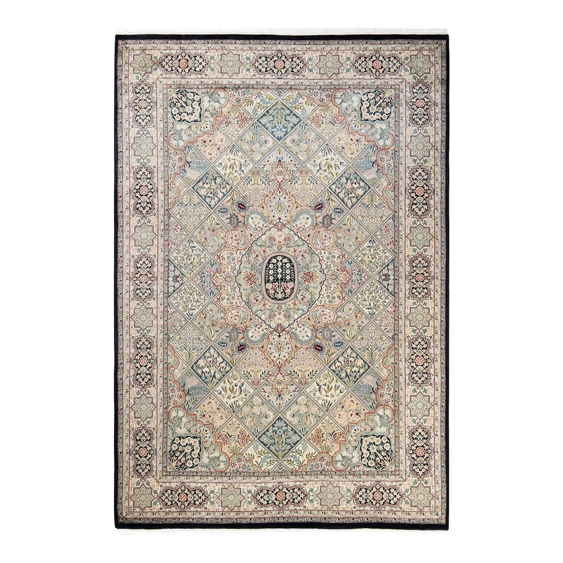 Vintage Moroccan Hand Knotted Wool Area Rug, Black - 6'8" X 9'10" (1 of 9)