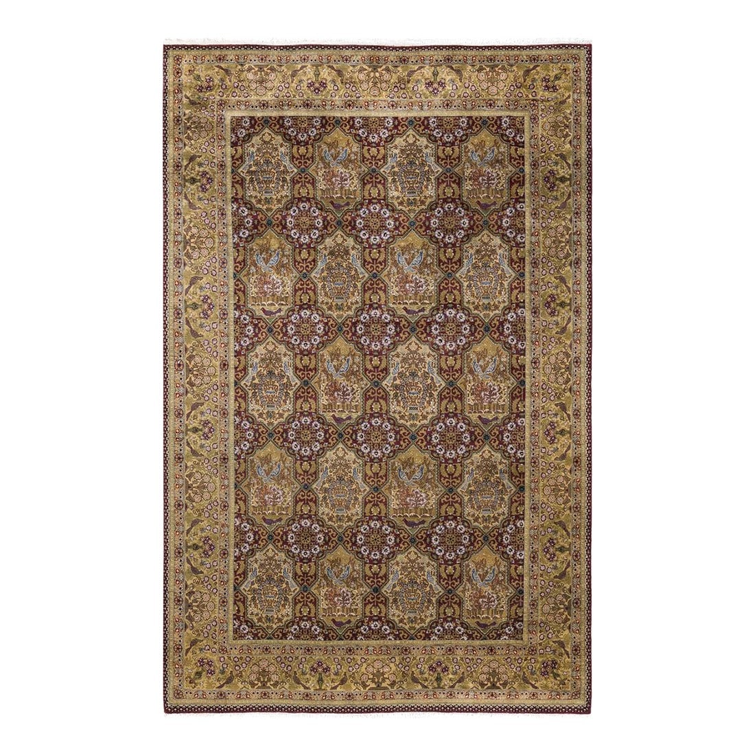 Vintage Moroccan Hand Knotted Wool Area Rug, Burgundy - 6'1" X 9'5" (1 of 9)