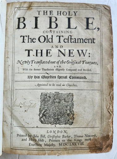 Holy Bible, 1877, With Matthew Henry's Commentary,