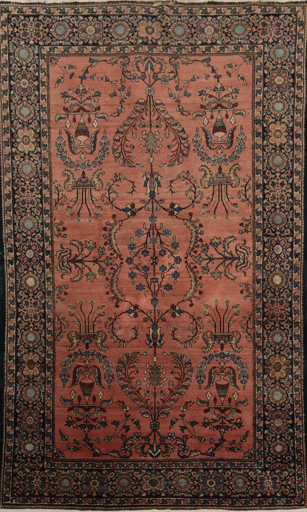 Pre-1900 Antique Sarouk Farahan Vegetable Dye Persian Rug 4x6: Title: Pre-1900 Antique Sarouk Farahan Vegetable Dye Persian Rug 4x6 Description:A Beautiful Genuine Iran ( Persia ) Sarouk rug is Hand Knotted by skillful weavers in Iran ( Persia ) with