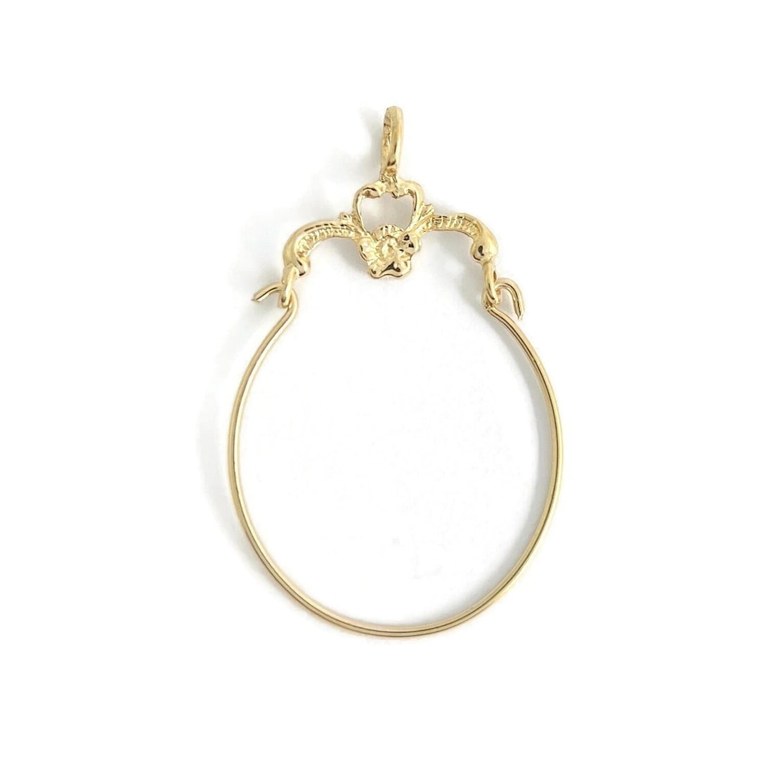 Estate Floral Charm Holder Necklace Pendant 12K Yellow Gold, 1.01 Grams: Estate Floral Charm Holder Necklace Pendant 12K Yellow Gold, 1.01 Grams Make a statement with this beautiful necklace pendant. Please let us know if you have any questions. Metal: 12K yellow gold Weig