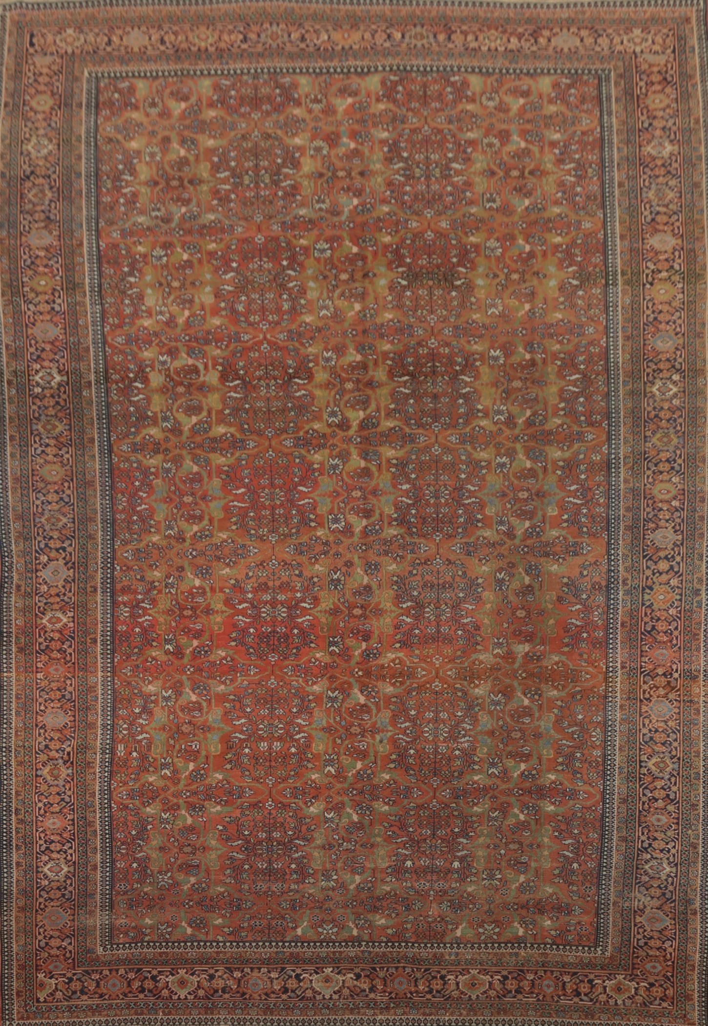 Pre-1900 Vegetable Dye Sarouk Farahan Persian Area Rug 9x12: Title: Pre-1900 Vegetable Dye Sarouk Farahan Persian Area Rug 9x12 Description:A Beautiful Genuine Iran ( Persia ) Sarouk (Farahan) rug is Hand Knotted by skillful weavers in Iran ( Persi