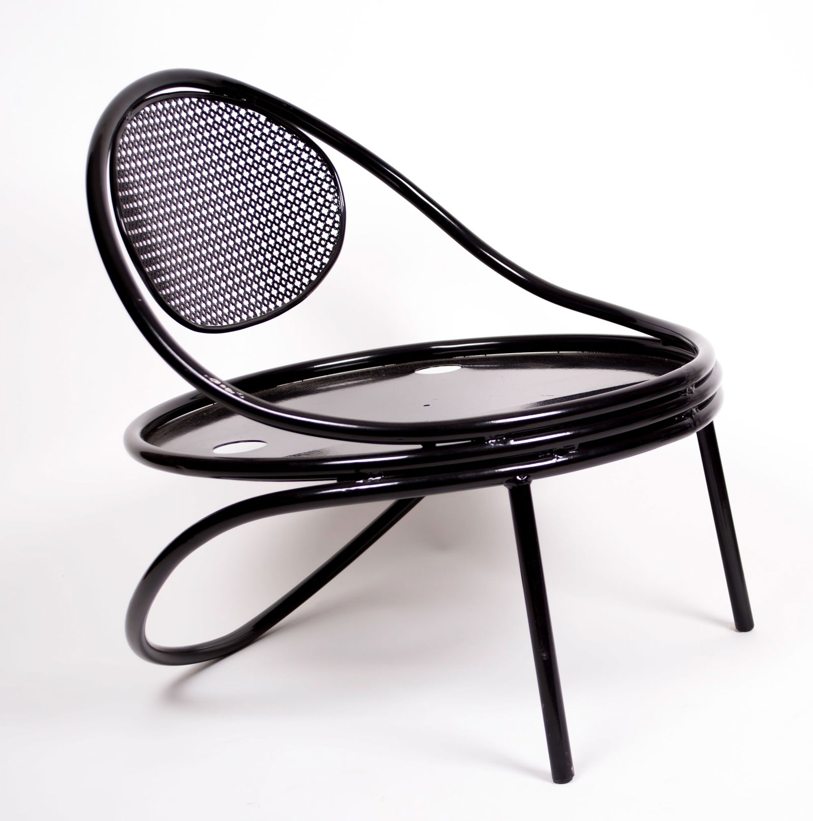 MATHIEU MATEGOT pair of metal armchair Copacabana rigitulle: French modernist set of chairs made in the 1950's by Mathieu Mategot , it is made with his trademark bent metal rigitule adding a whimsical effect .He designed furniture and object for a short time ,