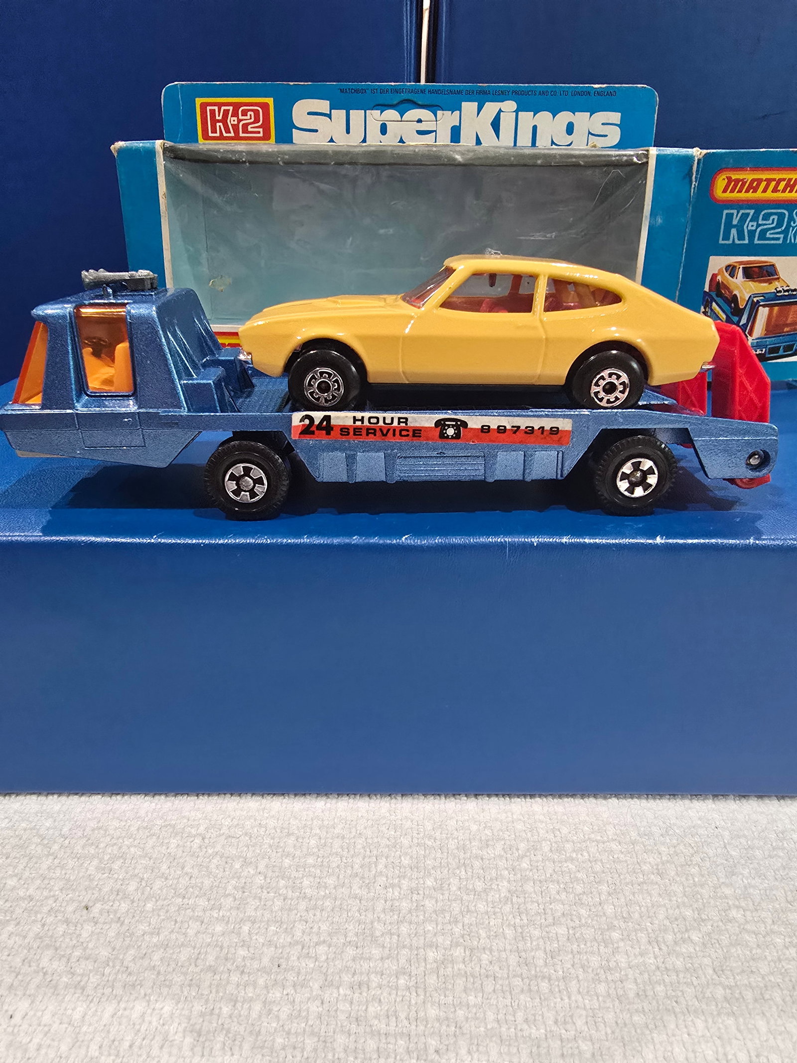 K-2 Car Recovery Vehicle, K-114 transporter, blue England base, dark amber glas, silver painted base (1 of 9)