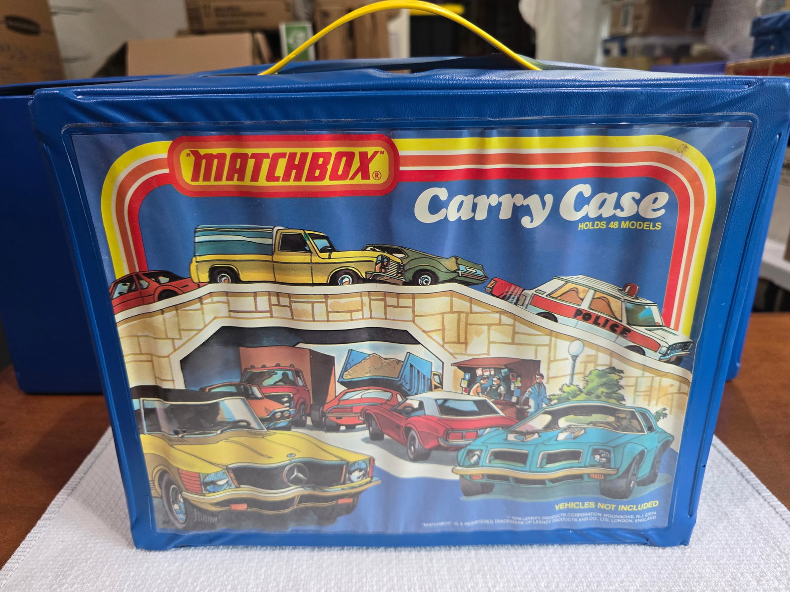 Carry case, holds 48 models: Title: Matchbox Carry CaseDescription: Carry case, holds 48 modelsDate/Period: 1978Materials: PlasticDimensions: Reserve: $20.00 Shipping: Domestic: Shipping rates are determined by destinat