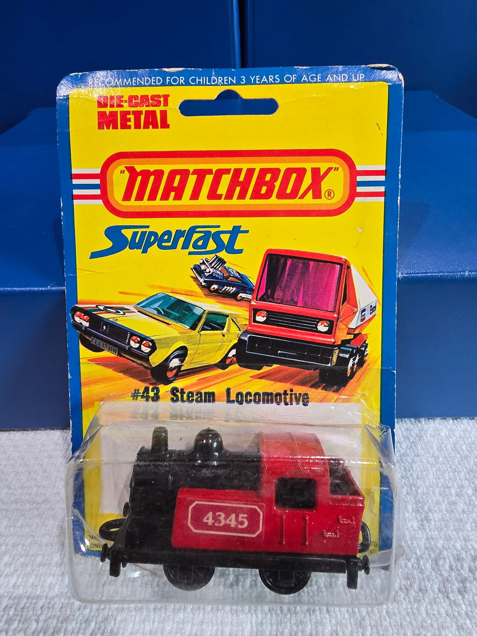 #43 Steam Locomotive, Red and black, England base: Title: Matchbox Superfast BlisterDescription: #43 Steam Locomotive, Red and black, England baseDate/Period: 1976Materials: MetalDimensions: 1/64 Reserve: $5.00 Shipping: Domestic: Flat-rate o