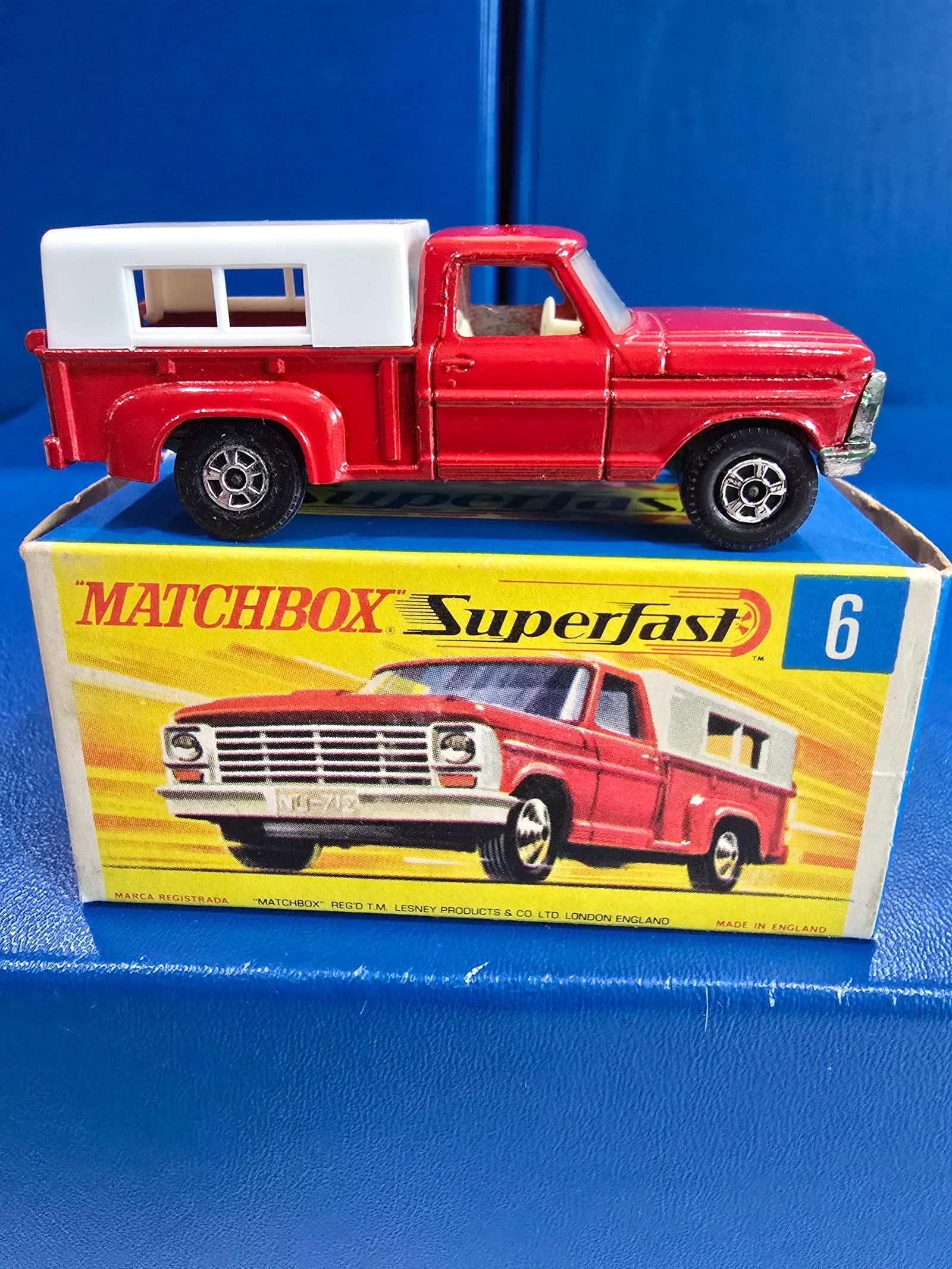 #74 Daimler Bus, Transitional wheels, Red, no glass, red England base, black axel clips (1 of 5)