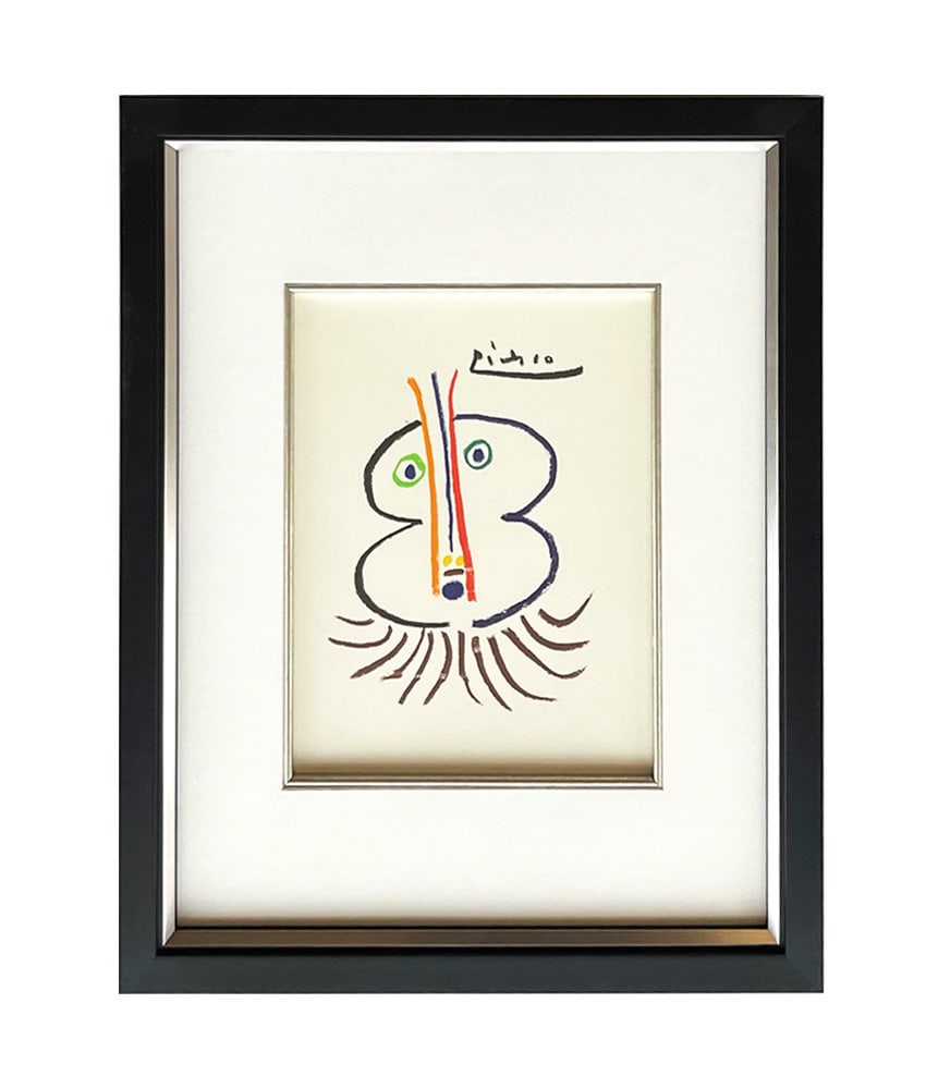 Picasso Lithograph 129 The Great Noble 1968 Framed: Title: The Great Noble Artist: Pablo Picasso Country: Spain Medium: Lithograph - 129 Marks: Signed in plate, not numbered Printed: 1968 on velum paper Provenance: Stories without Love 1968 Condi
