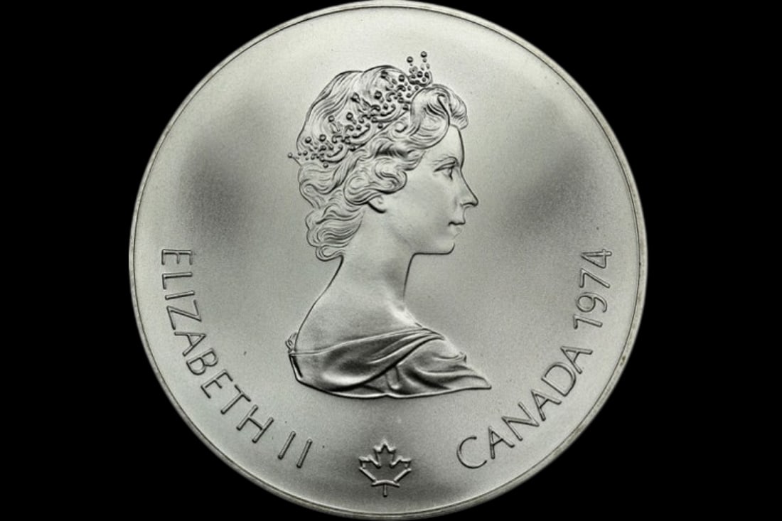 Canada Silver Coin 1974 XXI Summer Olympic Games, Montreal 1976 - Canoeing (1 of 2)