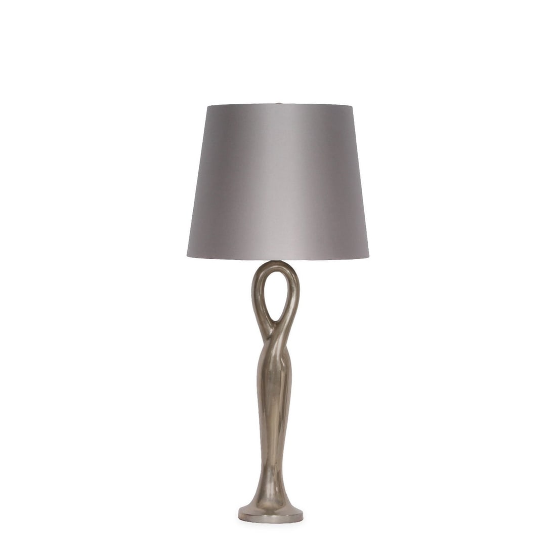 Holly Hunt Table Lamp by Excalibur Bronze Foundry NY: Description: The Holly Hunt table lamp by Excalibur Bronze Foundry NY is a striking blend of artistry and craftsmanship. Its sculptural bronze base, with fluid, intertwined lines, evokes a sense of mo