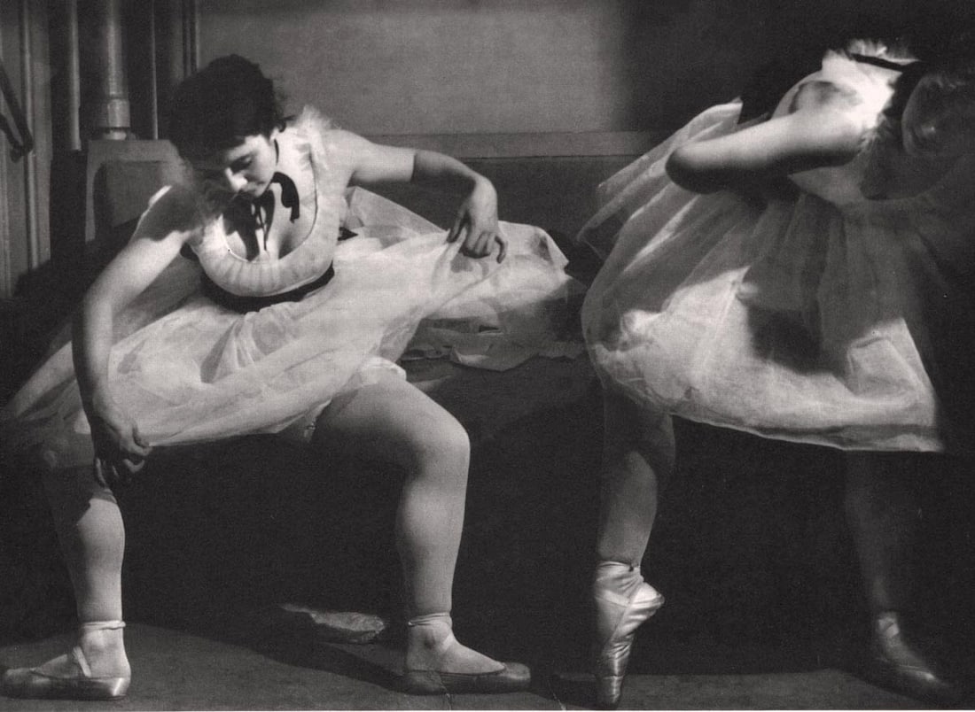 BRASSAI - Ballerinas at the Paris Opera, 1936: Artist: BRASSAI Print Title: Ballerinas at the Paris Opera, 1936 Medium: Photo-lithograph Printed 1980’s in JAPAN Image size (inches) approx. 6.5 x 9.25” Brassai( 1899-1984) was a Hungaria