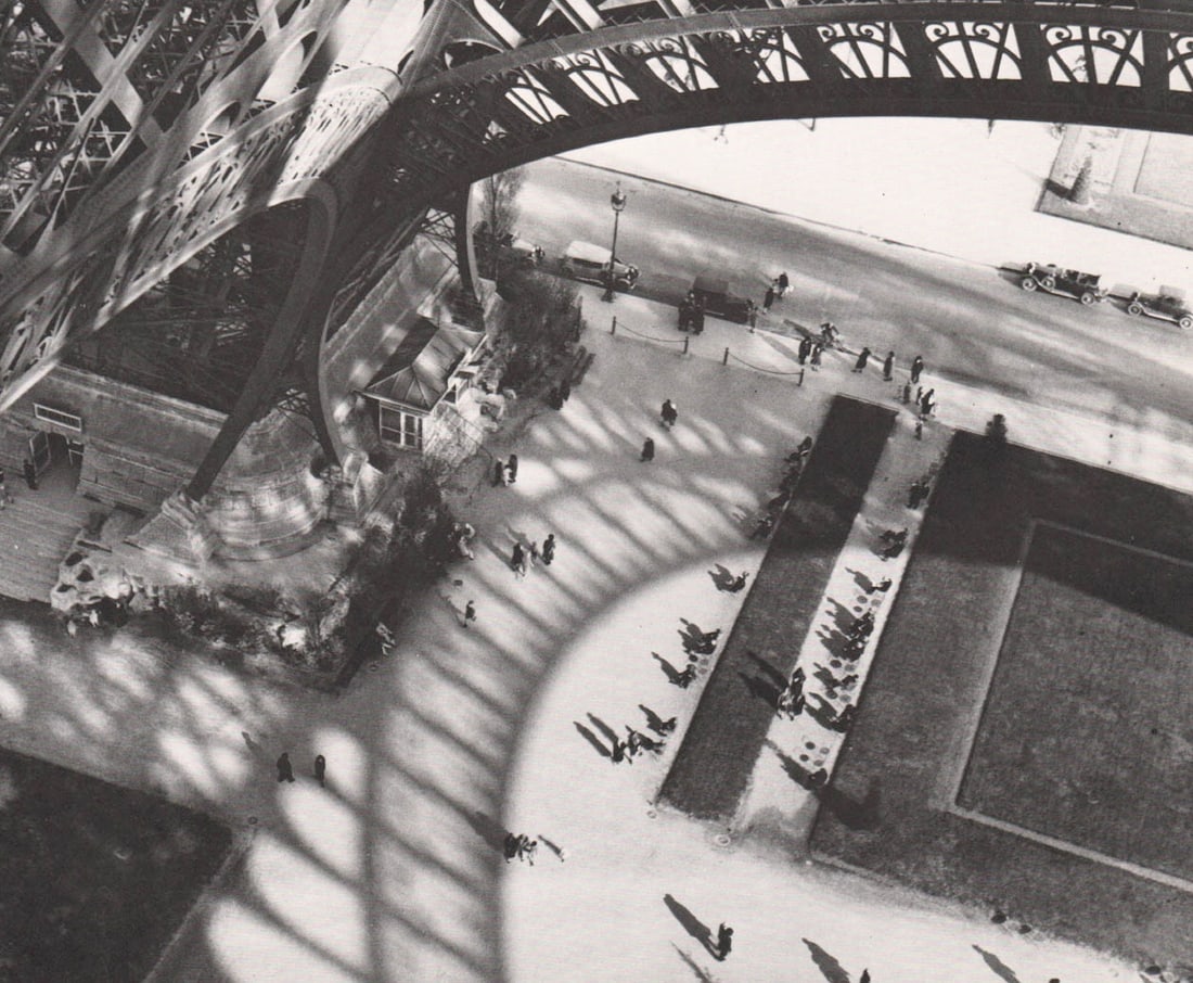 ANDRE KERTESZ - Shadows of the Eiffel Tower, 1929: Artist: ANDRE KERTESZ Print Title: Shadows of the Eiffel Tower, 1929 Medium: Duotone Photolithograph Printing Date: 1990's Printed in Italy Image size approx. 6 x 7.5 inches Andre Kertesz (1894-1985)