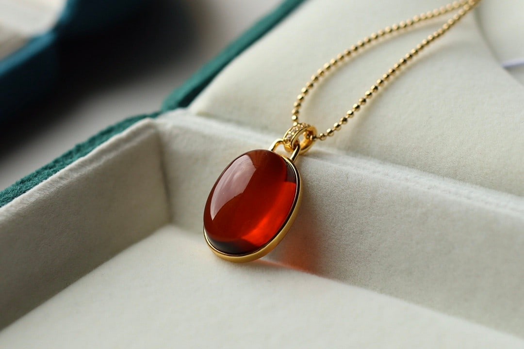 Natural Pure Water Amber Egg-shaped Pendant (1 of 5)