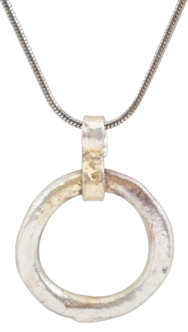 CELTIC PROSPERITY RING NECKLACE. C.400-100 BC: Before the Roman invasion of the British Isles, rings of bronze, silver and gold were used as a means of exchange, particularly in Ireland. Most exchanges of goods and property were conducted by barte