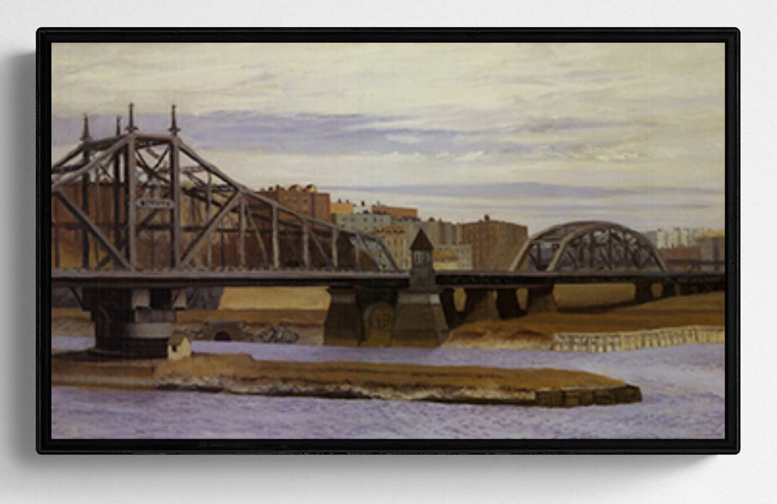 Macomb's Dam Bridge: Title:Macomb's Dam Bridge Artist:Edward Hopper Description:Macomb's Dam Bridge by Edward Hopper, 2010 Unsigned Offset Lithograph. Paper size is 9.75 x 17 inches, with an image size of 9.75 x 17 inches