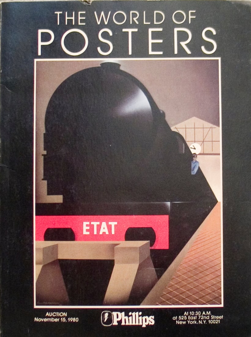 The World of Posters Auction: Title:The World of Posters Auction Artist:Peter Phillips Description:The World of Posters Auction by Peter Phillips, 1980 Unsigned Book. Paper size is 12 x 9 inches, with an image size of 8.75 x 6.5 i