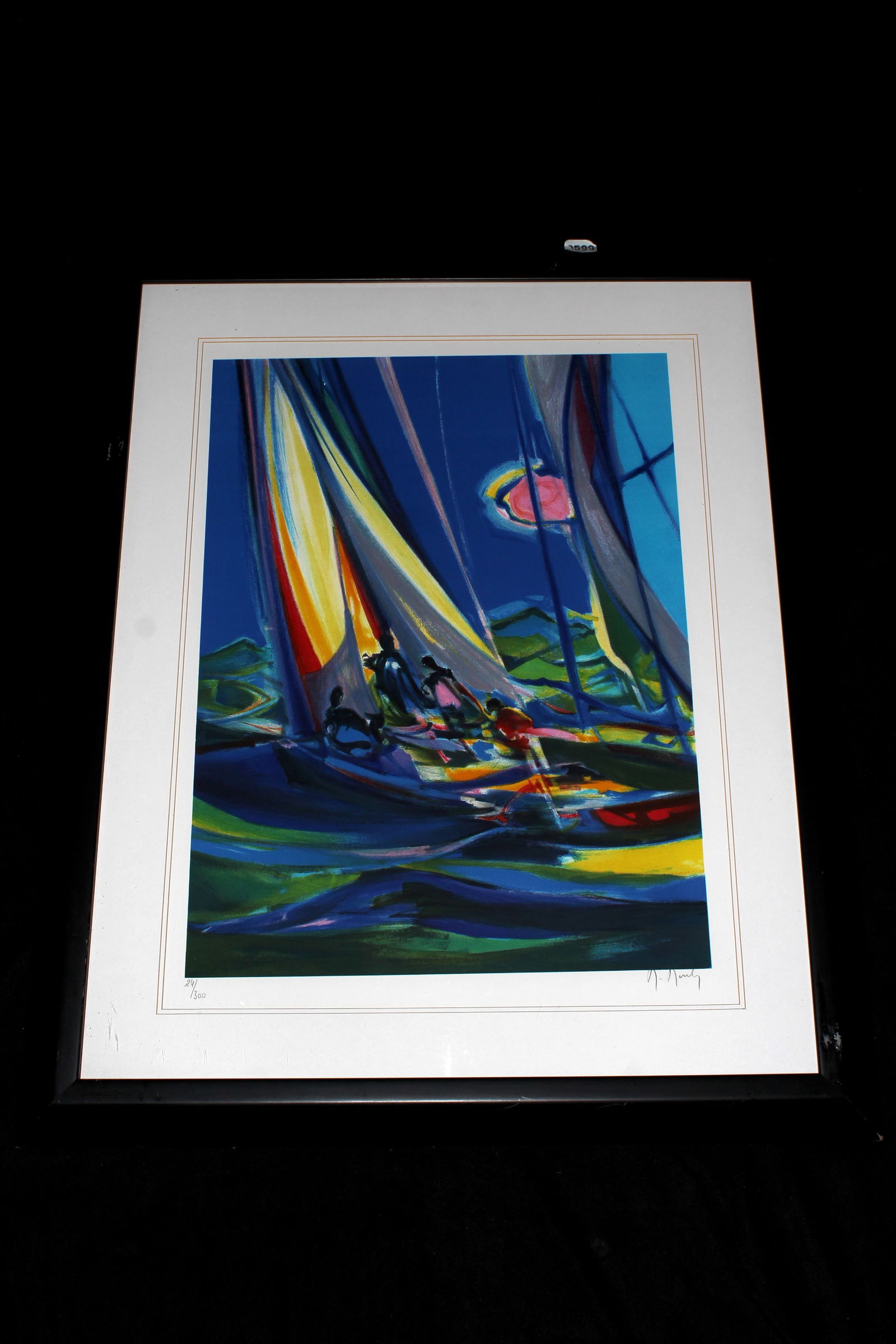Marcel Mouly: Yachtmen au Ciel Bleu: Artist: Marcel Mouly Title: Yachtmen au Ciel Bleu Date/{Period: circa 1980 Dimensions:30" x 24" Description: Limited Edition Lithograph #24 of 300 Pencil Signed Reserve: $700.00 Shipping: Domest