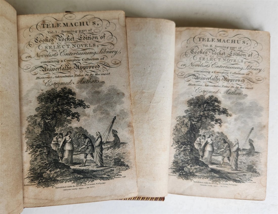 1790s ADVENTURES of TELEMACHUS by John Hawkesworth ILLUSTRATED antique 2 VOLUMES (1 of 10)