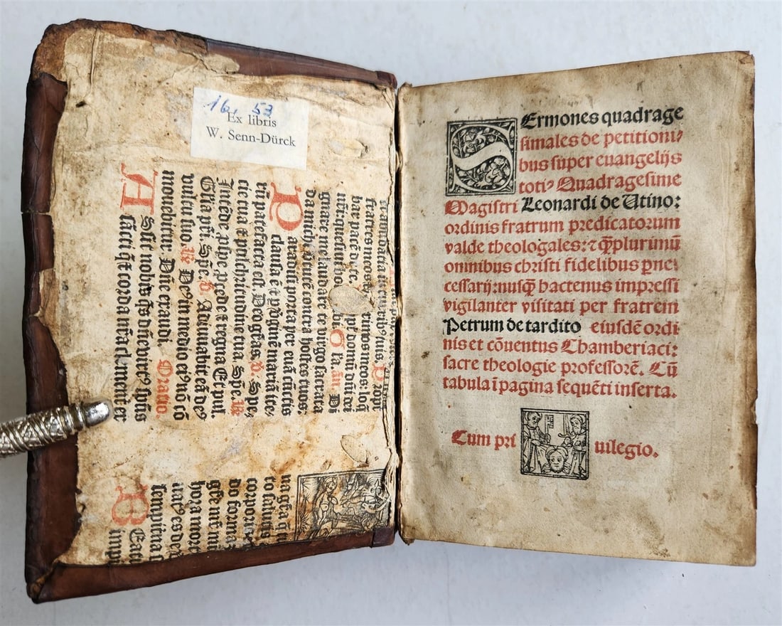 1518 SERMONS POST-INCUNABULA antique early 16th CENTURY original binding RARE (1 of 17)