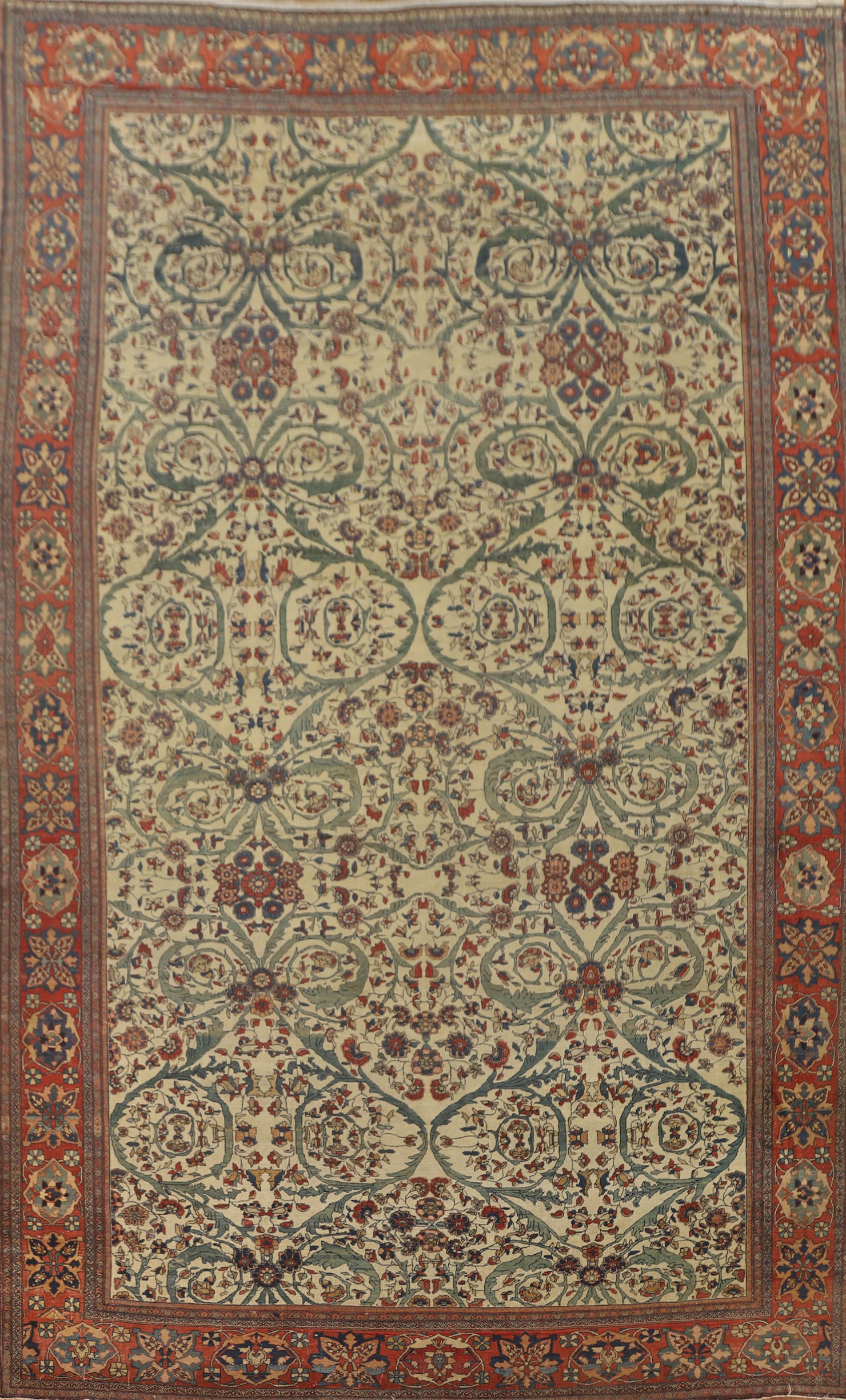 Masterpiece Pre-1900 Vegetable Dye Sarouk Farahan Persian Rug 10x17: Title: Masterpiece Pre-1900 Vegetable Dye Sarouk Farahan Persian Rug 10x17 Description:A Beautiful Genuine Iran ( Persia ) Sarouk (Farahan) rug is Hand Knotted by skillful weavers in Iran