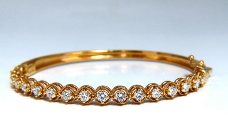 2.02ct Natural Diamonds Bangle Bracelet 14 Karat