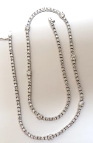 8.00ct diamonds rounds eternity riviera necklace 14kt 7 spacer / 149 diamond
