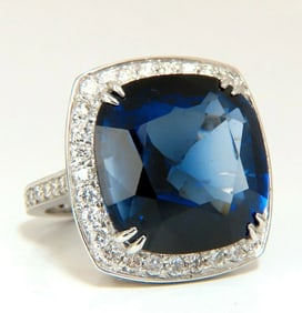 26ct Lab Sapphire diamonds Ring Vivid Royal blue 14 Karat
