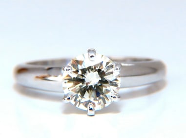GIA Certified 1.01ct round cut diamond solitaire ring platinum classic N/Vs