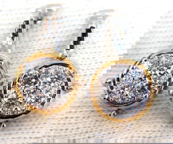 .76ct Mod Prime Spanish Goth Lever Natural Diamond Clip Earrings 14 Karat