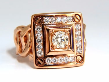 1.35ct natural diamond "Cuban band" mens ring 18kt +
