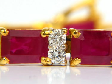 GIA 18KT 23.46CT NATURAL RUBY DIAMOND BRACELET BLOOD VIVID SUPER GEM+