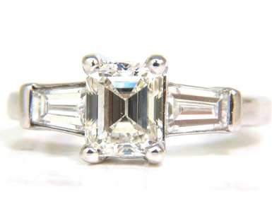GIA 1.56CT BRILLIANT EMERALD CUT DIAMOND RING J/VVS2 SOLITAIRE+