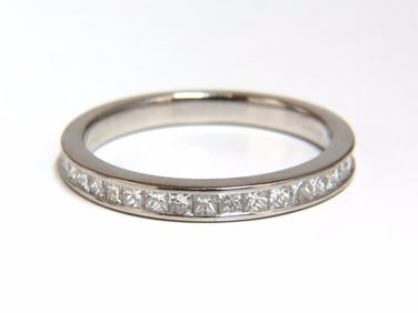Authentic Asprey .65ct natural princess cut diamonds band+